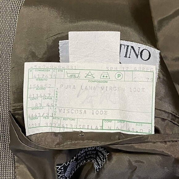 Valentino Italian Blazer Men's 38 Regular Brown Wool Herringbone - Picture 5 of 7